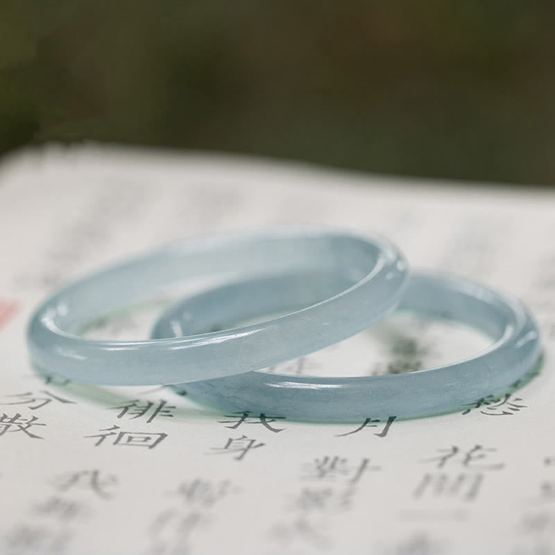 Karma Stone Natural Aquamarine Serenity Bangle Bracelet