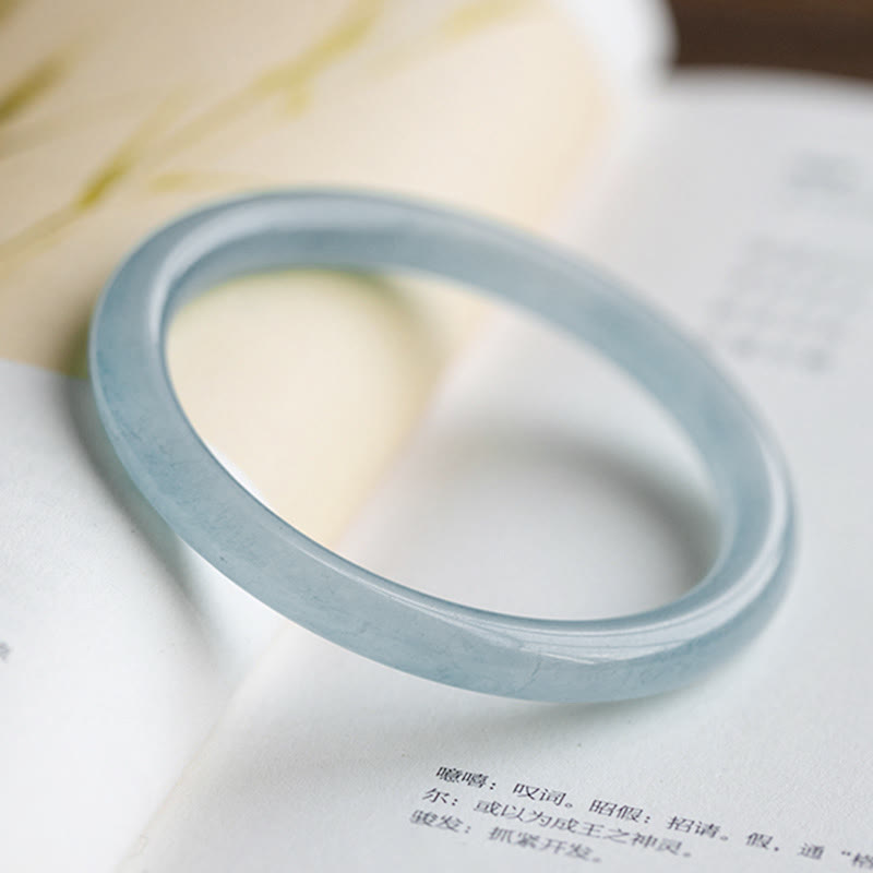 Karma Stone Natural Aquamarine Serenity Bangle Bracelet