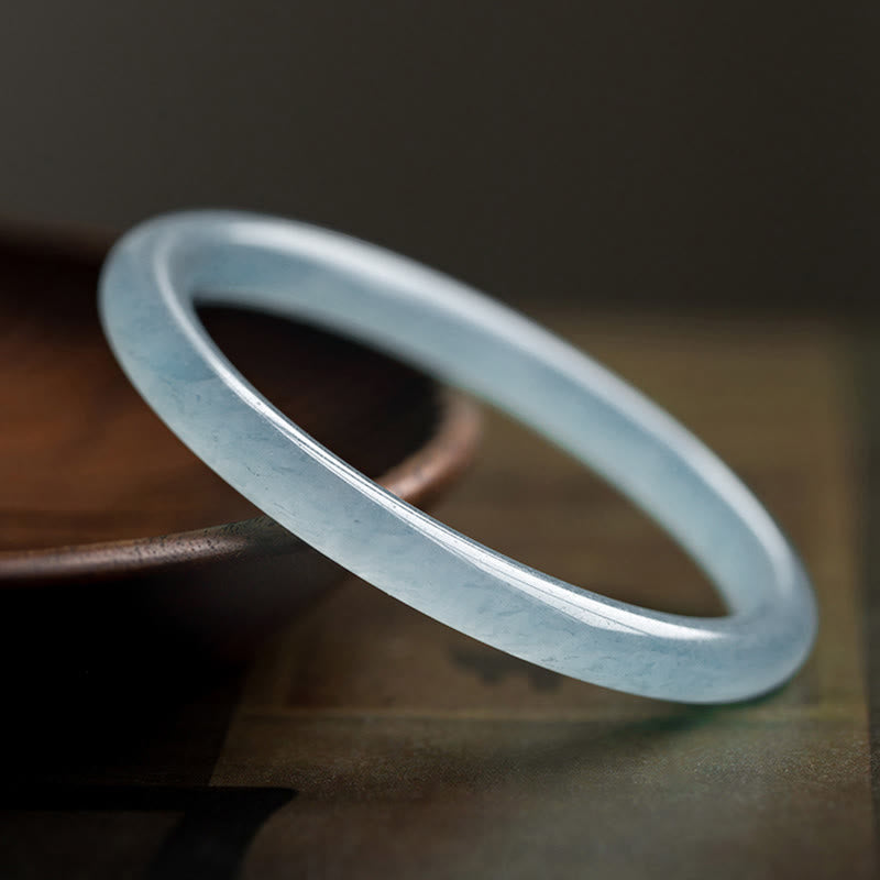 Karma Stone Natural Aquamarine Serenity Bangle Bracelet