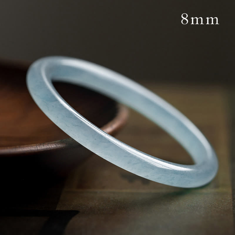 Karma Stone Natural Aquamarine Serenity Bangle Bracelet