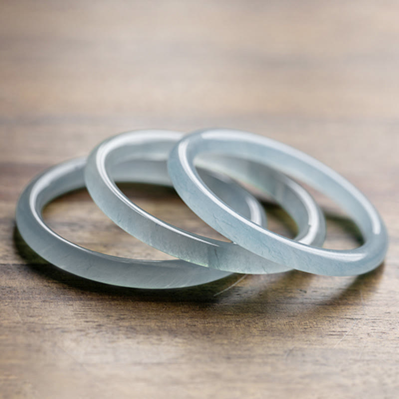 Karma Stone Natural Aquamarine Serenity Bangle Bracelet