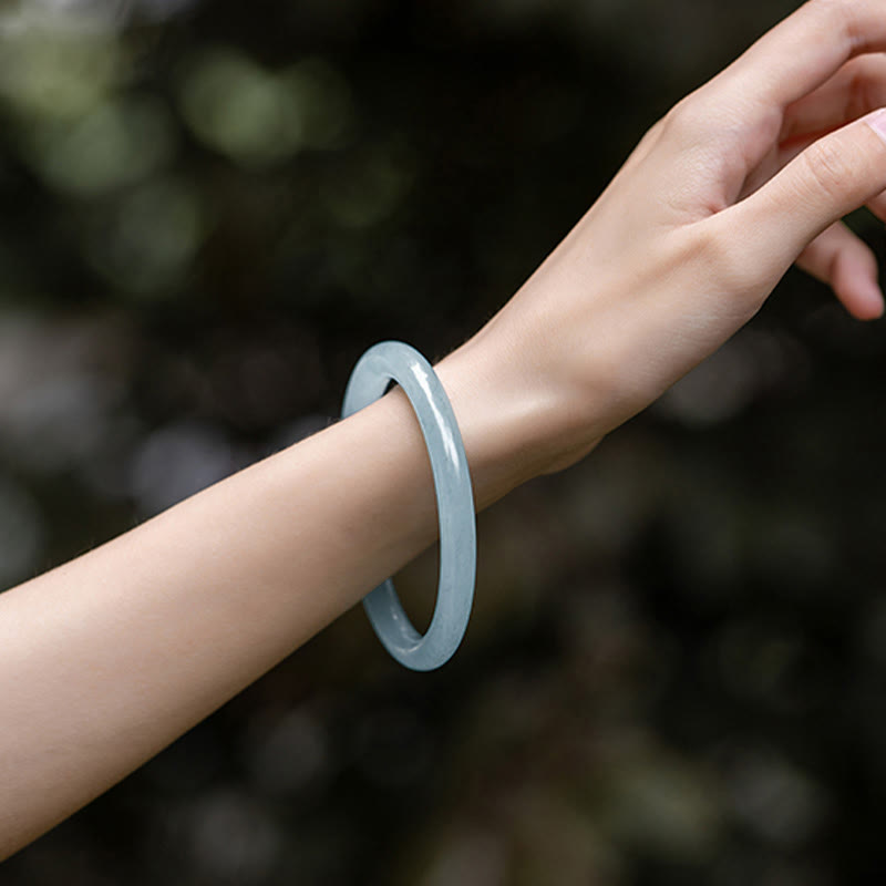 Karma Stone Natural Aquamarine Serenity Bangle Bracelet
