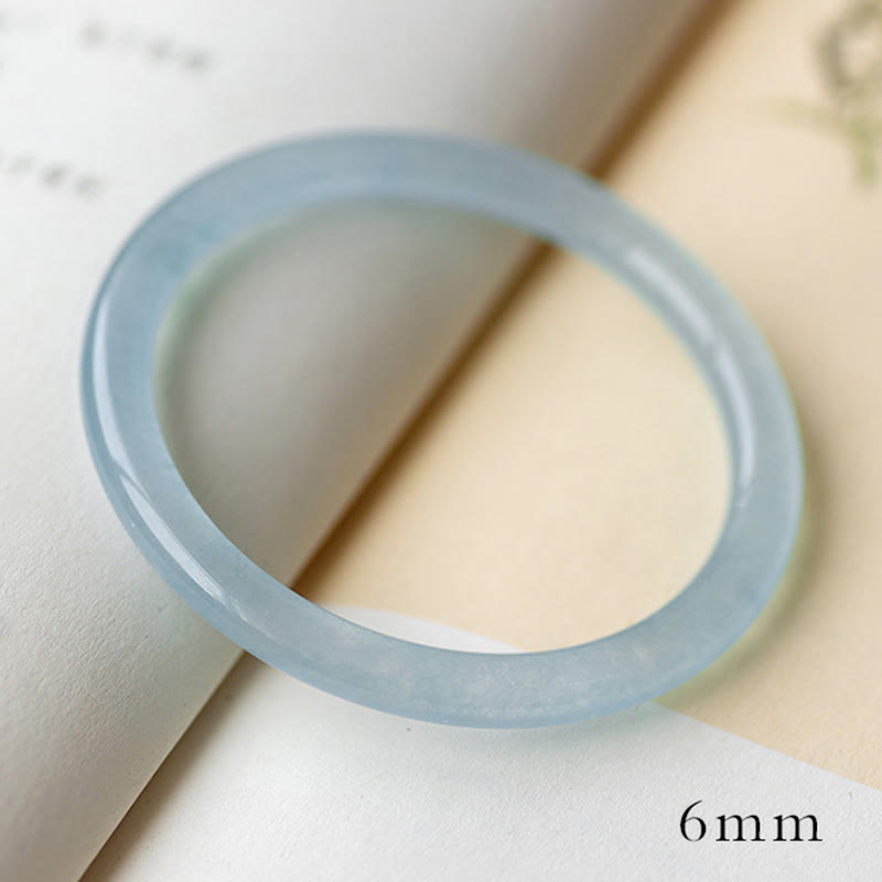 Karma Stone Natural Aquamarine Serenity Bangle Bracelet