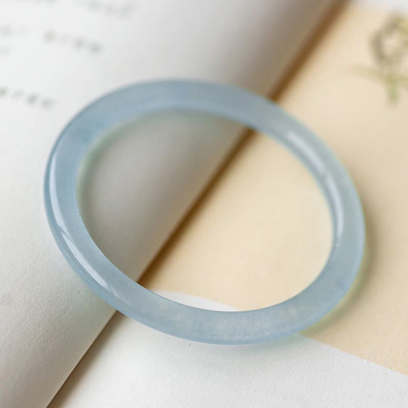 Karma Stone Natural Aquamarine Serenity Bangle Bracelet