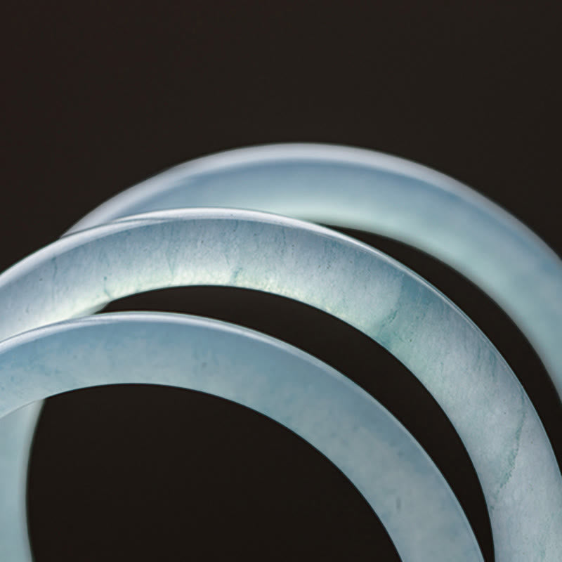 Karma Stone Natural Aquamarine Serenity Bangle Bracelet
