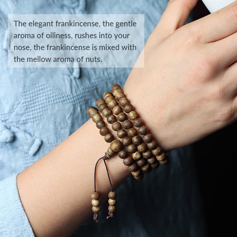 Karma Stone 108 Mala Beads Huizhou Green Qinan Agarwood Peace Strength Bracelet
