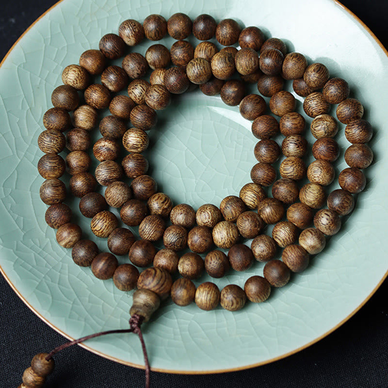 Karma Stone 108 Mala Beads Huizhou Green Qinan Agarwood Peace Strength Bracelet