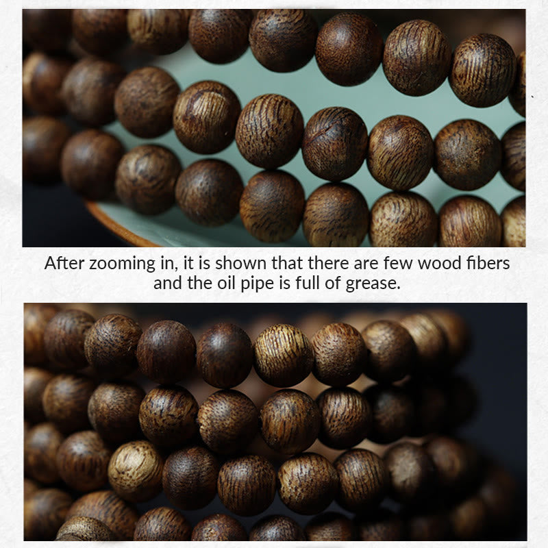 Karma Stone 108 Mala Beads Huizhou Green Qinan Agarwood Peace Strength Bracelet