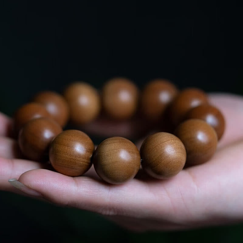 Karma Stone Mysore Sandalwood Wood Bead Healing Mala Bracelet