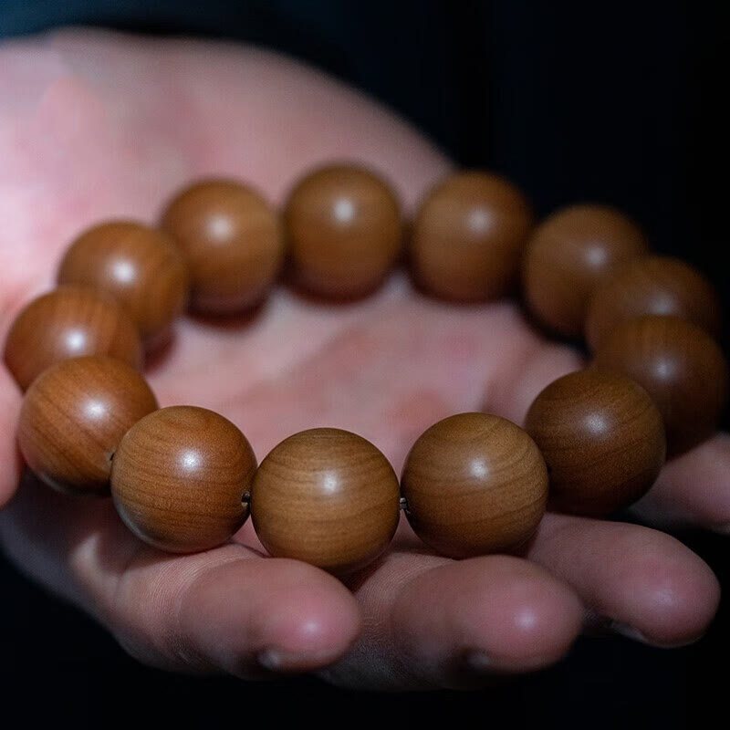 Karma Stone Mysore Sandalwood Wood Bead Healing Mala Bracelet