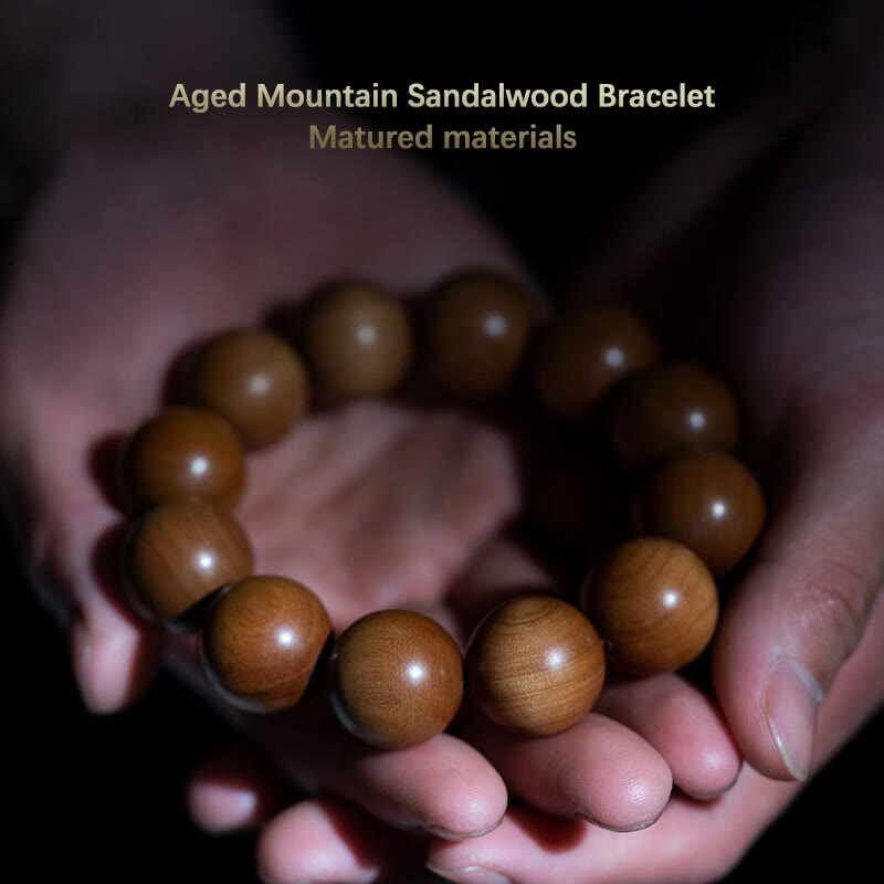 Karma Stone Mysore Sandalwood Wood Bead Healing Mala Bracelet