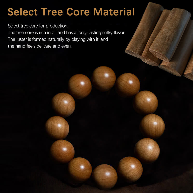 Karma Stone Mysore Sandalwood Wood Bead Healing Mala Bracelet