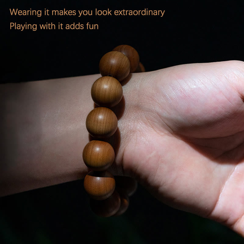 Karma Stone Mysore Sandalwood Wood Bead Healing Mala Bracelet