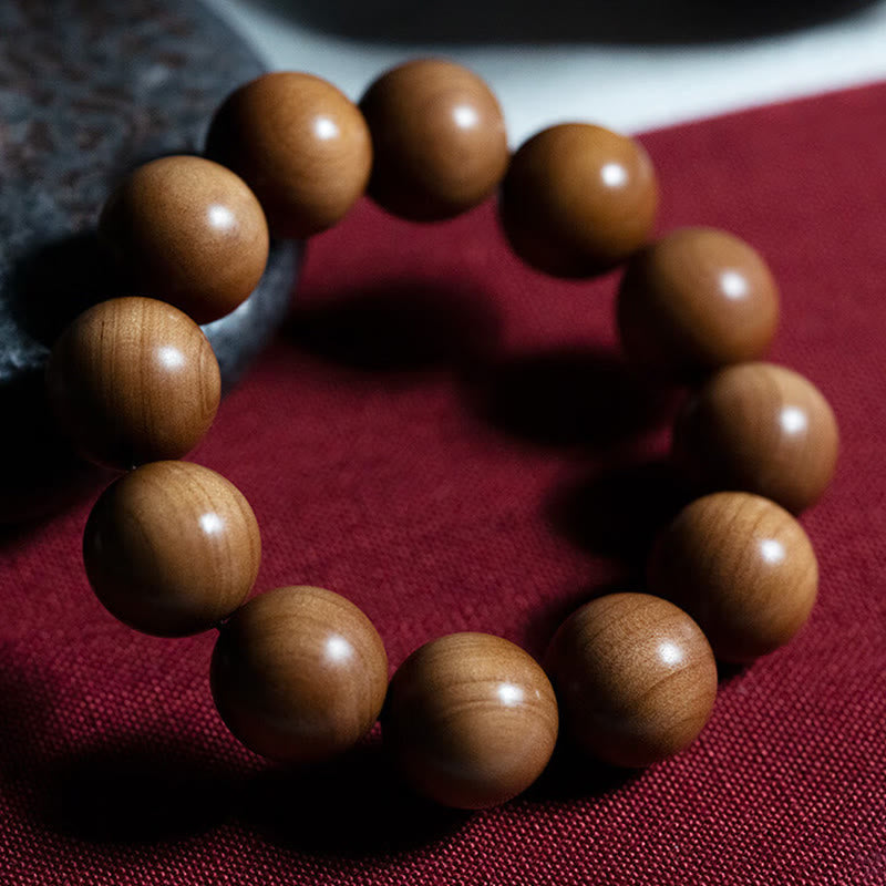 Karma Stone Mysore Sandalwood Wood Bead Healing Mala Bracelet