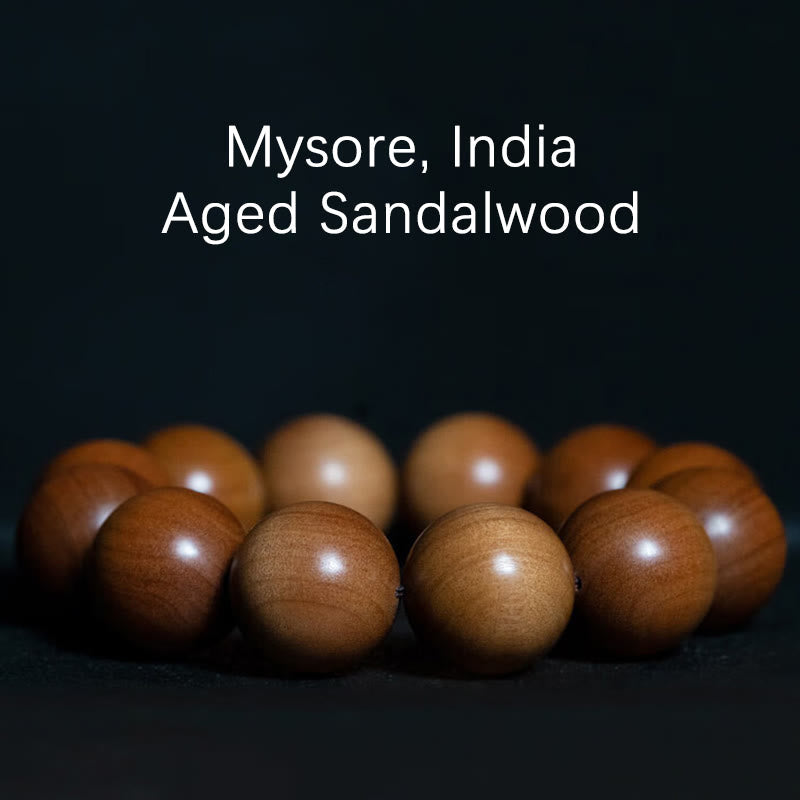 Karma Stone Mysore Sandalwood Wood Bead Healing Mala Bracelet