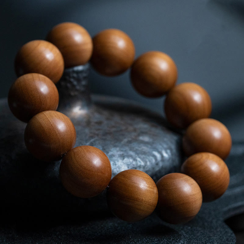 Karma Stone Mysore Sandalwood Wood Bead Healing Mala Bracelet