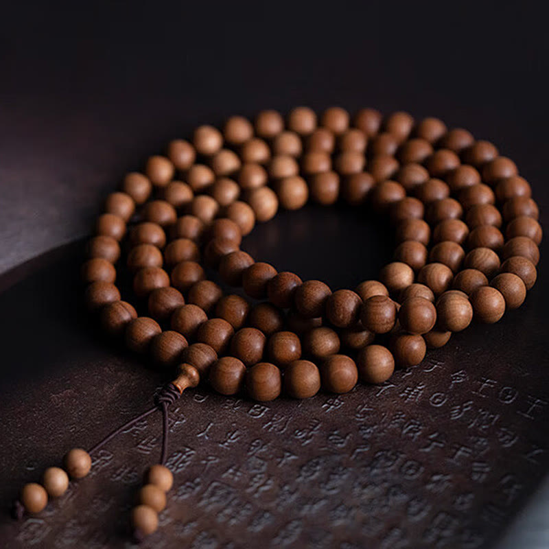 Karma Stone Mysore Sandalwood Wood Bead Healing Mala Bracelet