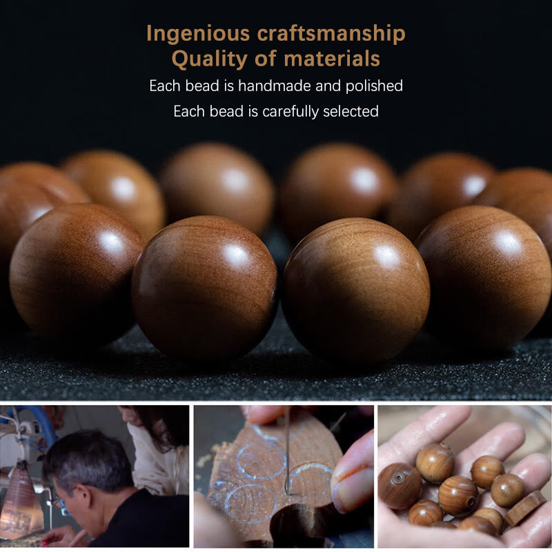 Karma Stone Mysore Sandalwood Wood Bead Healing Mala Bracelet