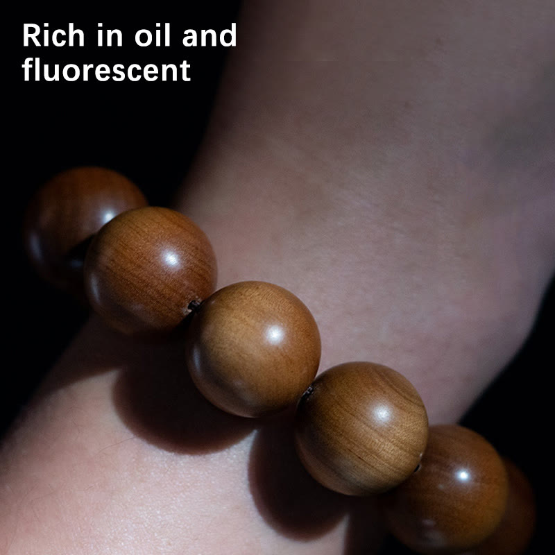 Karma Stone Mysore Sandalwood Wood Bead Healing Mala Bracelet