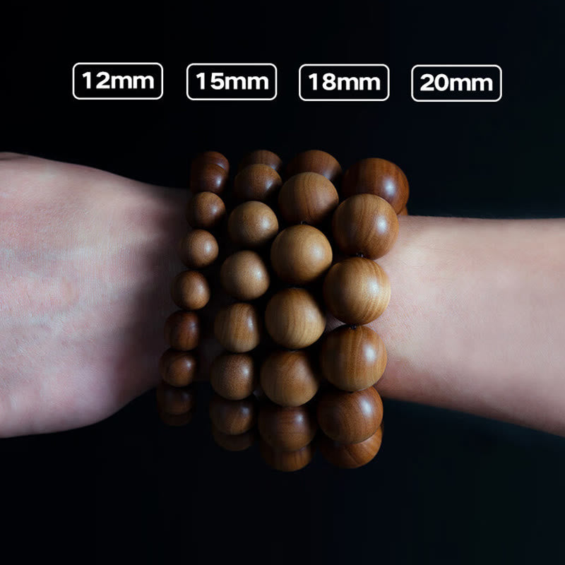 Karma Stone Mysore Sandalwood Wood Bead Healing Mala Bracelet