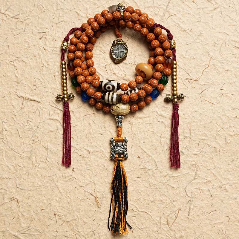 Karma Stone Tibet Bodhi Seed 108 Mala Beads Wisdom Peace Bracelet Necklace