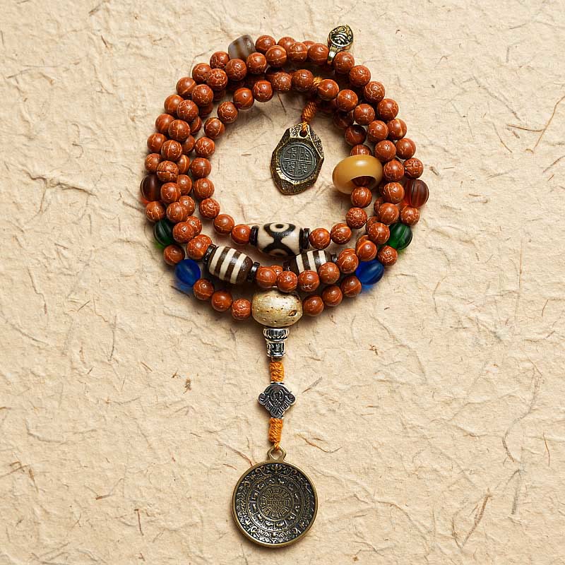 Karma Stone Tibet Bodhi Seed 108 Mala Beads Wisdom Peace Bracelet Necklace