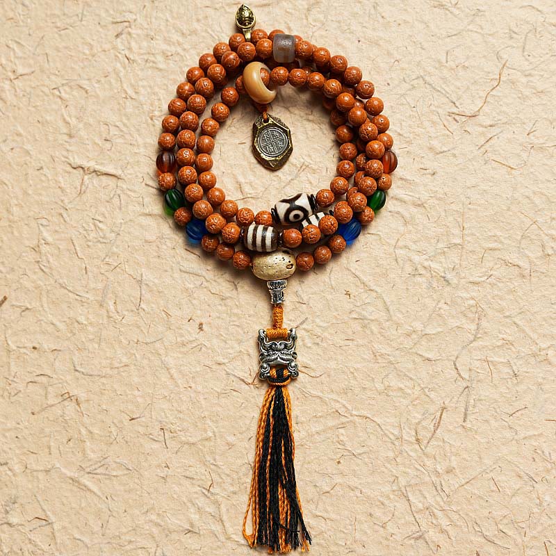Karma Stone Tibet Bodhi Seed 108 Mala Beads Wisdom Peace Bracelet Necklace