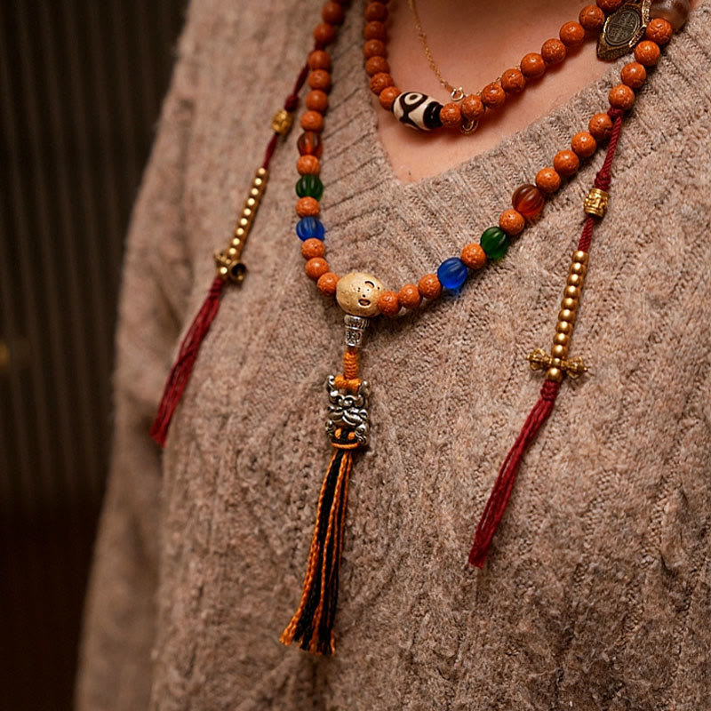 Karma Stone Tibet Bodhi Seed 108 Mala Beads Wisdom Peace Bracelet Necklace
