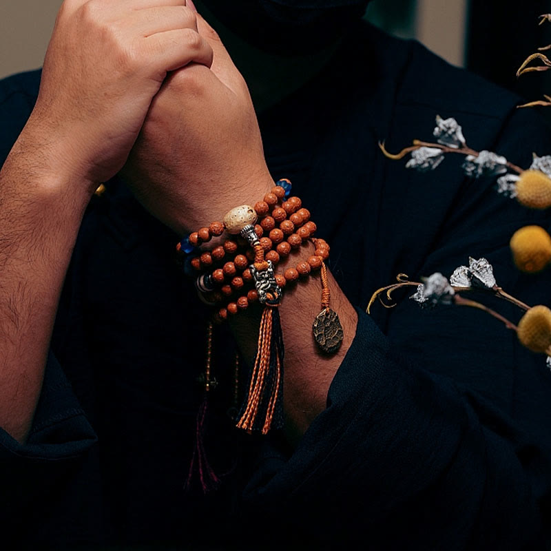Karma Stone Tibet Bodhi Seed 108 Mala Beads Wisdom Peace Bracelet Necklace