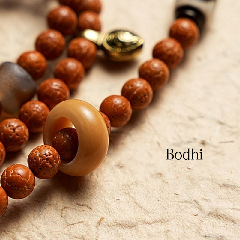 Karma Stone Tibet Bodhi Seed 108 Mala Beads Wisdom Peace Bracelet Necklace