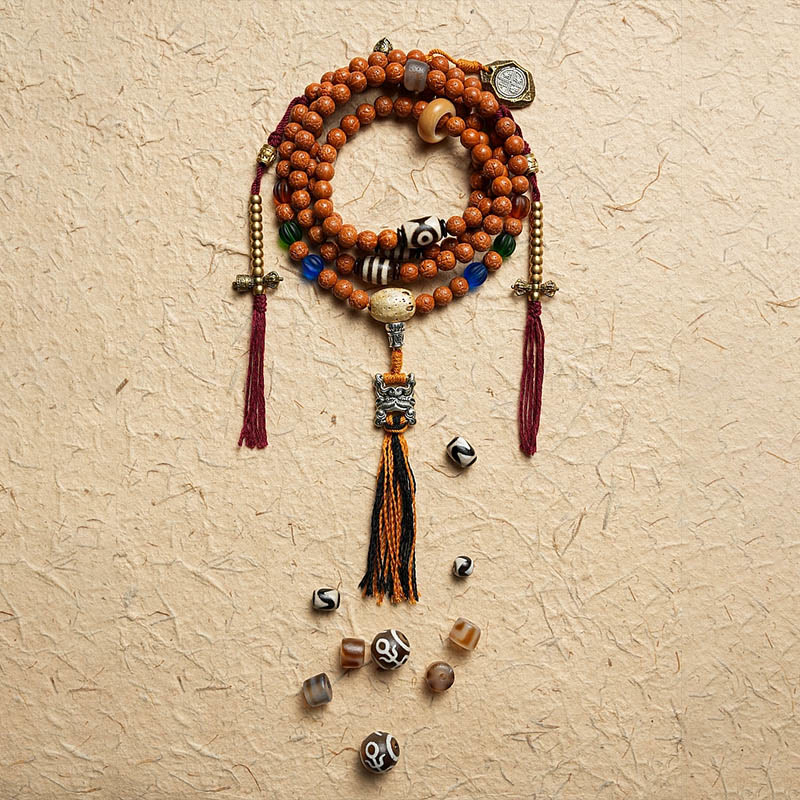 Karma Stone Tibet Bodhi Seed 108 Mala Beads Wisdom Peace Bracelet Necklace