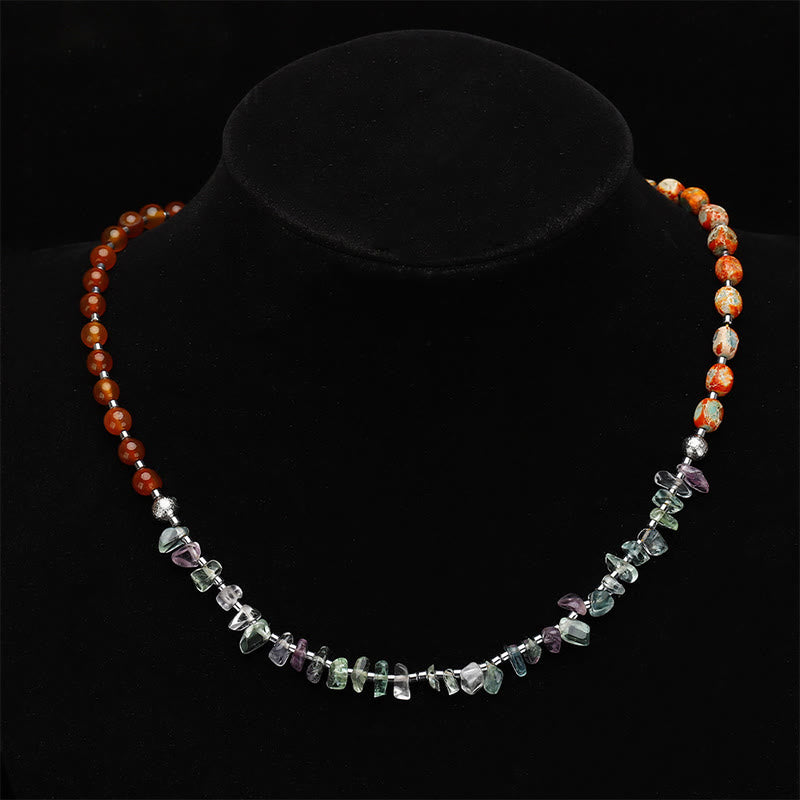Karma Stone Fluorite Red Agate Emperor Stone Power Triple Wrap Bracelet