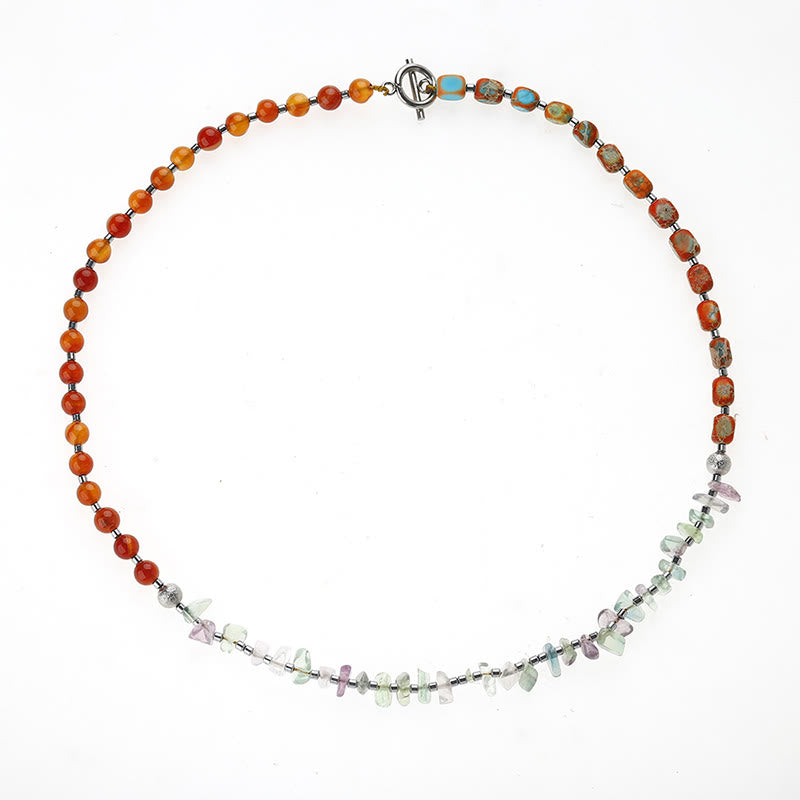 Karma Stone Fluorite Red Agate Emperor Stone Power Triple Wrap Bracelet