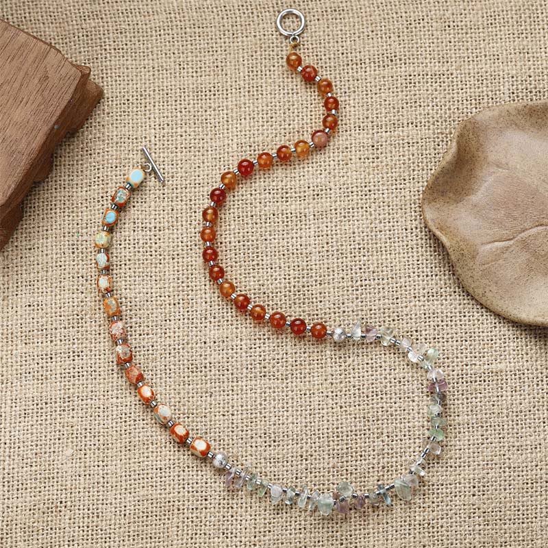 Karma Stone Fluorite Red Agate Emperor Stone Power Triple Wrap Bracelet