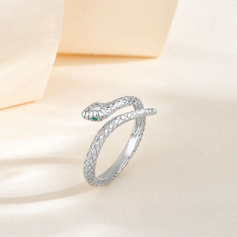 Karma Stone 925 Sterling Silver Year Of The Snake Adjustable Protection Ring