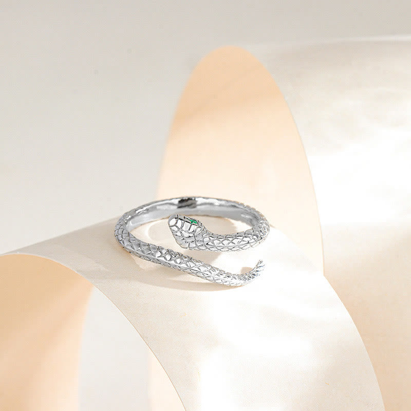 Karma Stone 925 Sterling Silver Year Of The Snake Adjustable Protection Ring