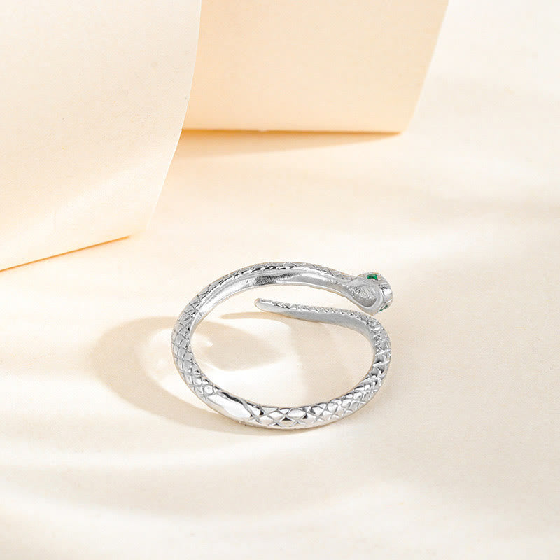 Karma Stone 925 Sterling Silver Year Of The Snake Adjustable Protection Ring