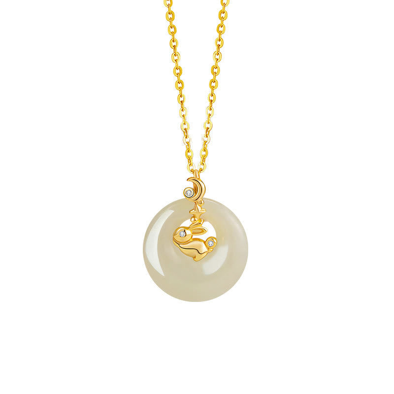 Karma Stone Chinese Zodiac Hetian Jade 925 Sterling Silver Abundance Necklace Pendant
