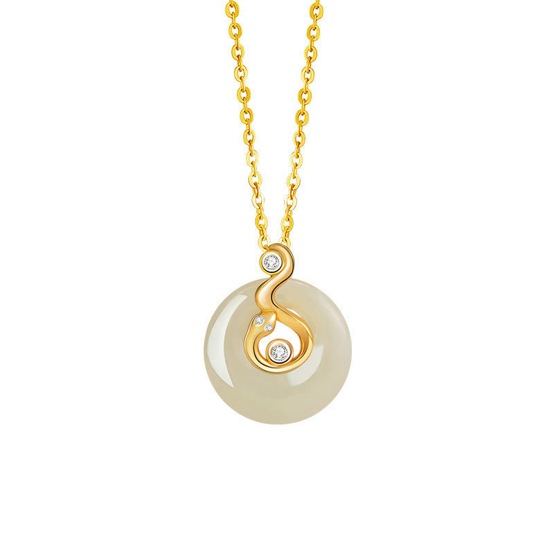 Karma Stone Chinese Zodiac Hetian Jade 925 Sterling Silver Abundance Necklace Pendant