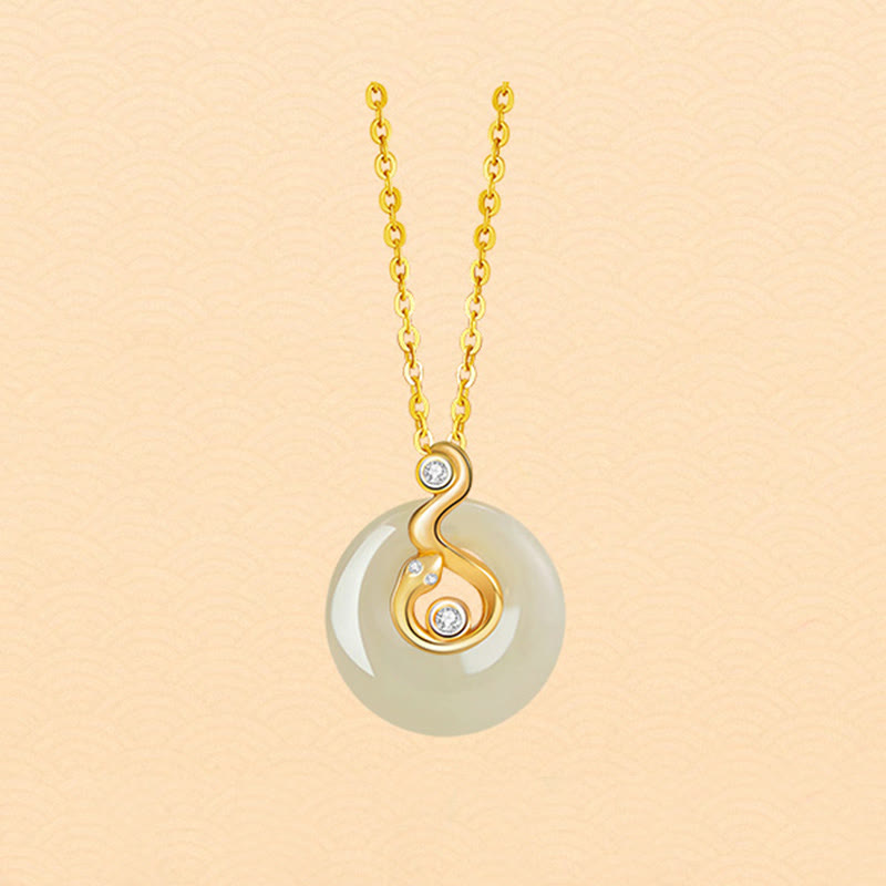 Karma Stone Chinese Zodiac Hetian Jade 925 Sterling Silver Abundance Necklace Pendant