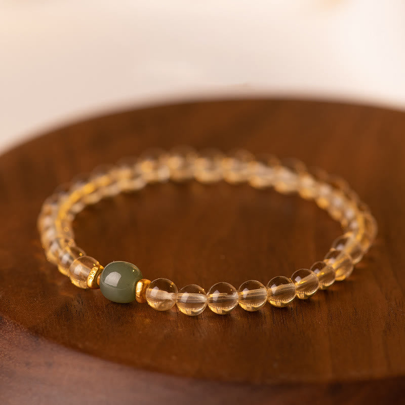 Karma Stone Small Citrine Jade Beads Prosperity Bracelet