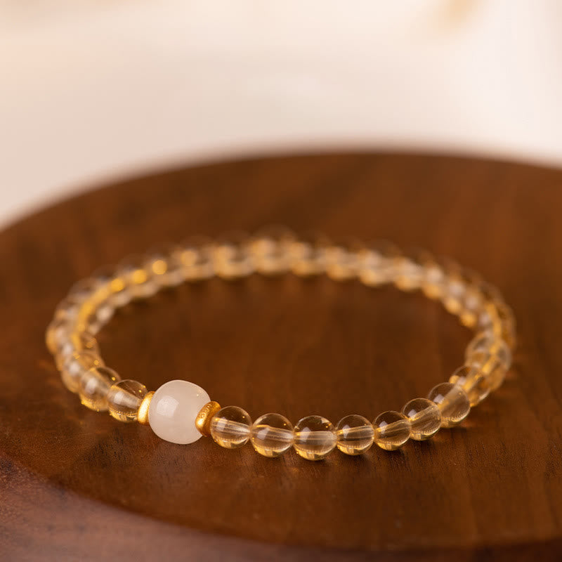 Karma Stone Small Citrine Jade Beads Prosperity Bracelet