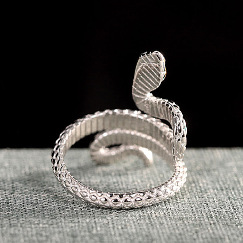 Karma Stone 925 Sterling Silver Year Of The Snake Adjustable Blessing Ring