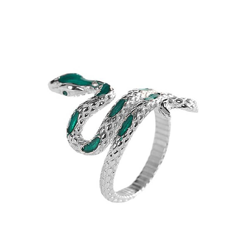 Karma Stone 925 Sterling Silver Year Of The Snake Adjustable Blessing Ring