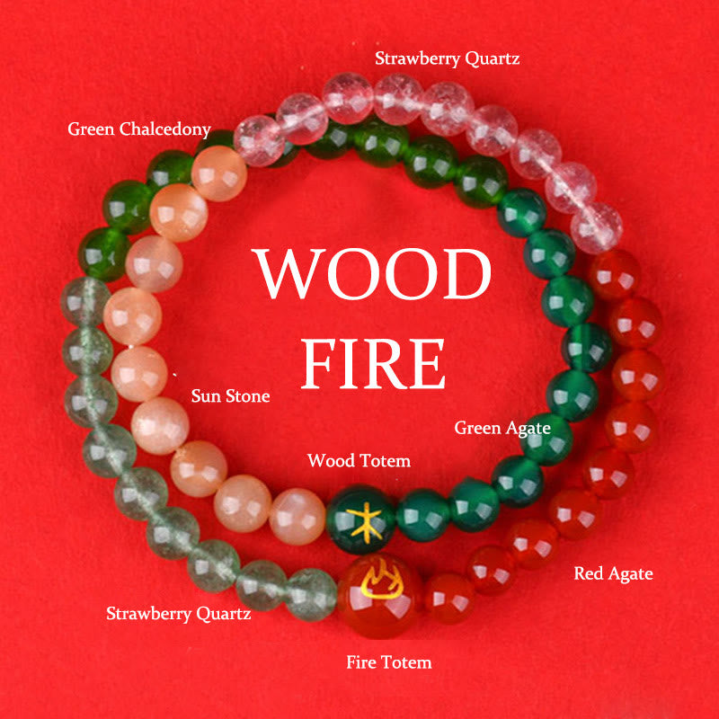 Karma Stone Five Elements Various Agate Crystal Pearl Black Onyx White Agate White Crystal Luck Bracelet