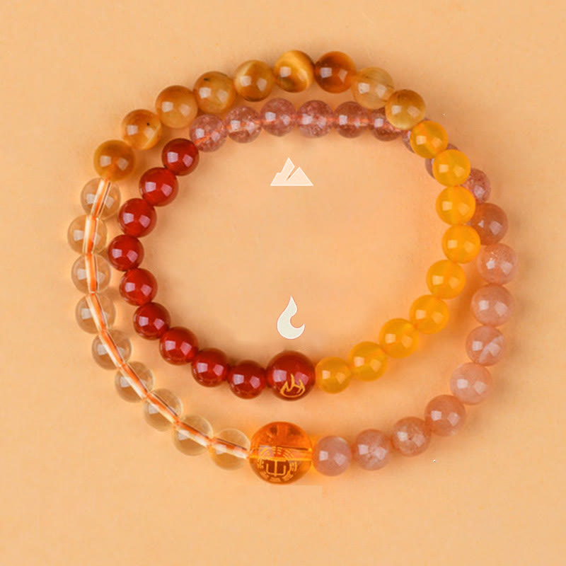 Karma Stone Five Elements Various Agate Crystal Pearl Black Onyx White Agate White Crystal Luck Bracelet