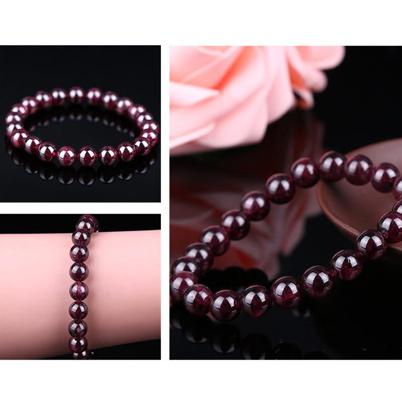 Karma Stone Natural Garnet Bead Passion Bracelet