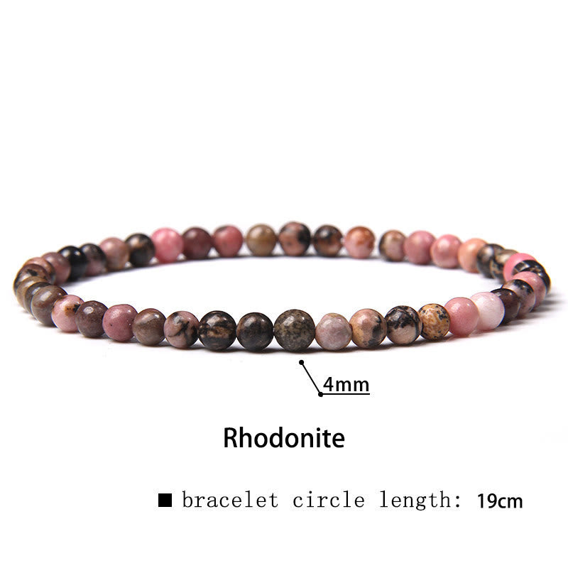 Karma Stone 4mm Various Stone Crystal Mini Beads Healing Bracelet