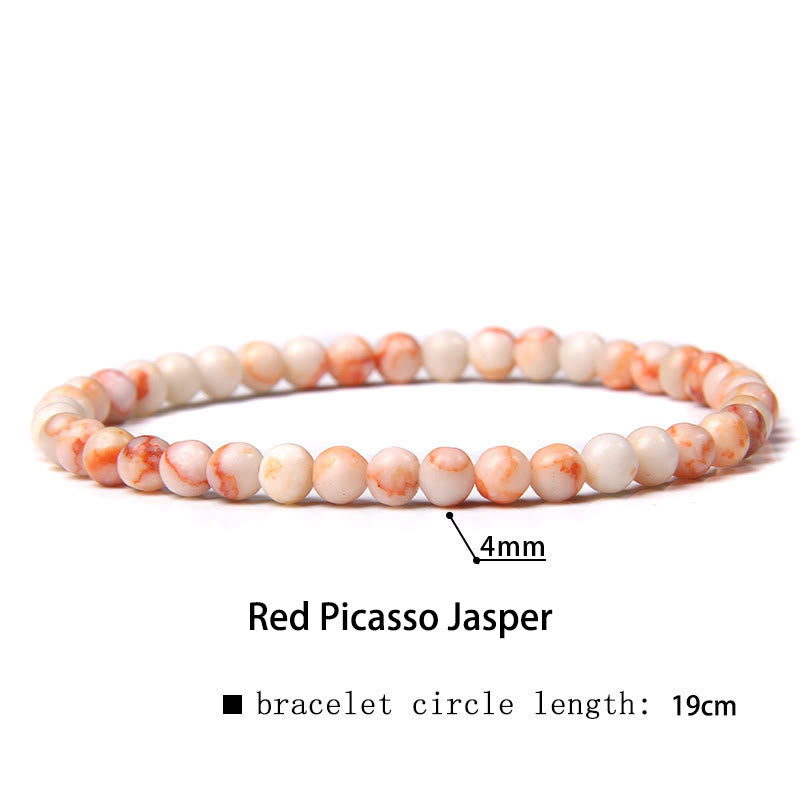 Karma Stone 4mm Various Stone Crystal Mini Beads Healing Bracelet