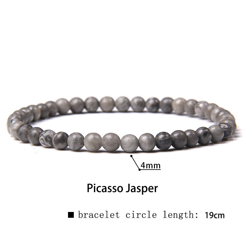 Karma Stone 4mm Various Stone Crystal Mini Beads Healing Bracelet